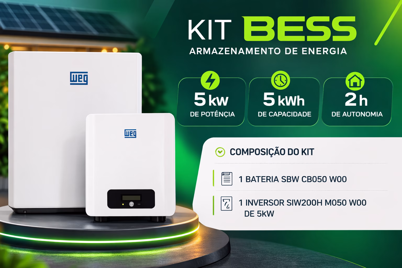 Kit BESS 5 kWh - Sistema de Armazenamento de Energia