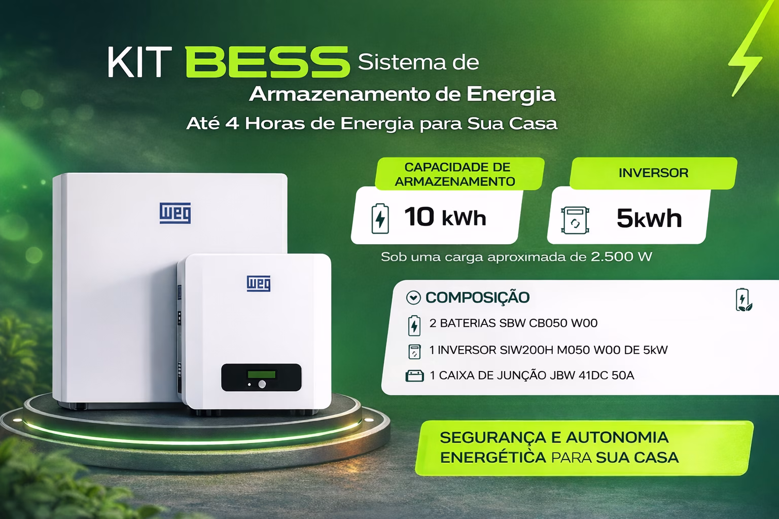 Kit BESS 10 kWh - Sistema de Armazenamento de Energia