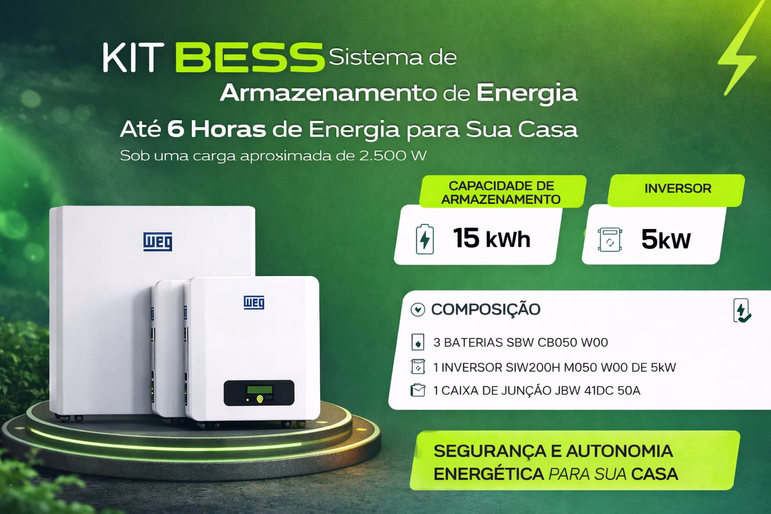 Kit BESS 15 kWh – Sistema de Armazenamento de Energia